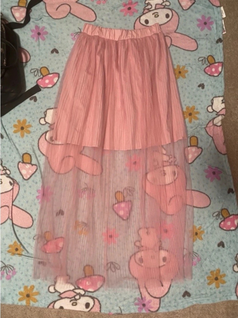 Pink Sheer Maxi Skirt